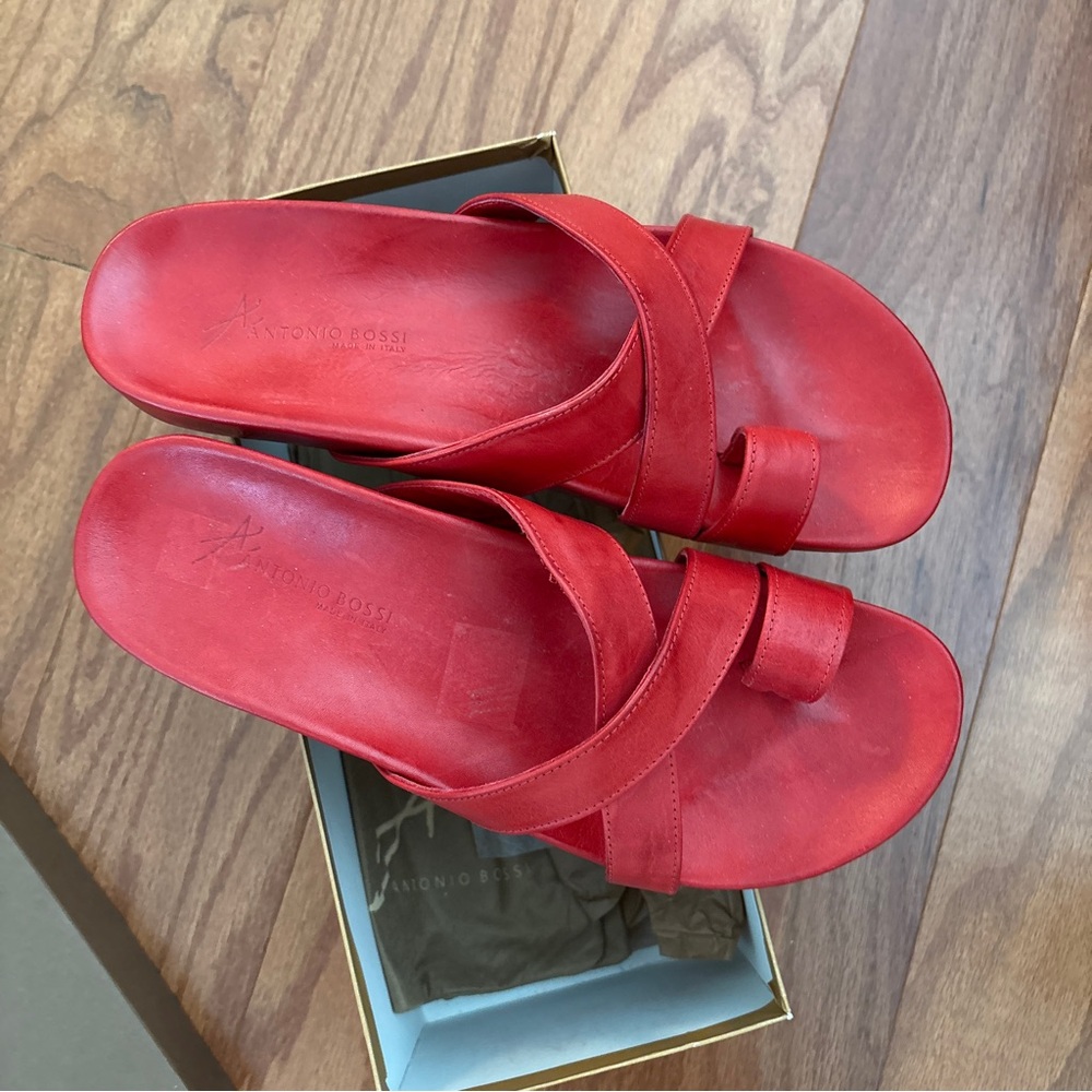 Antonio Bossi "Claudia" red leather sandals